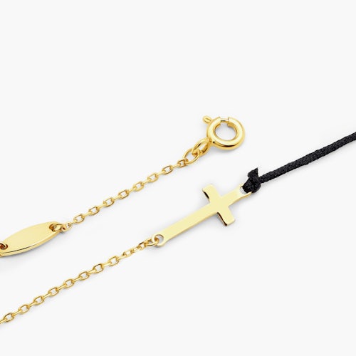 Bransoletka krzyżyk Savicki: srebrna pozłacana